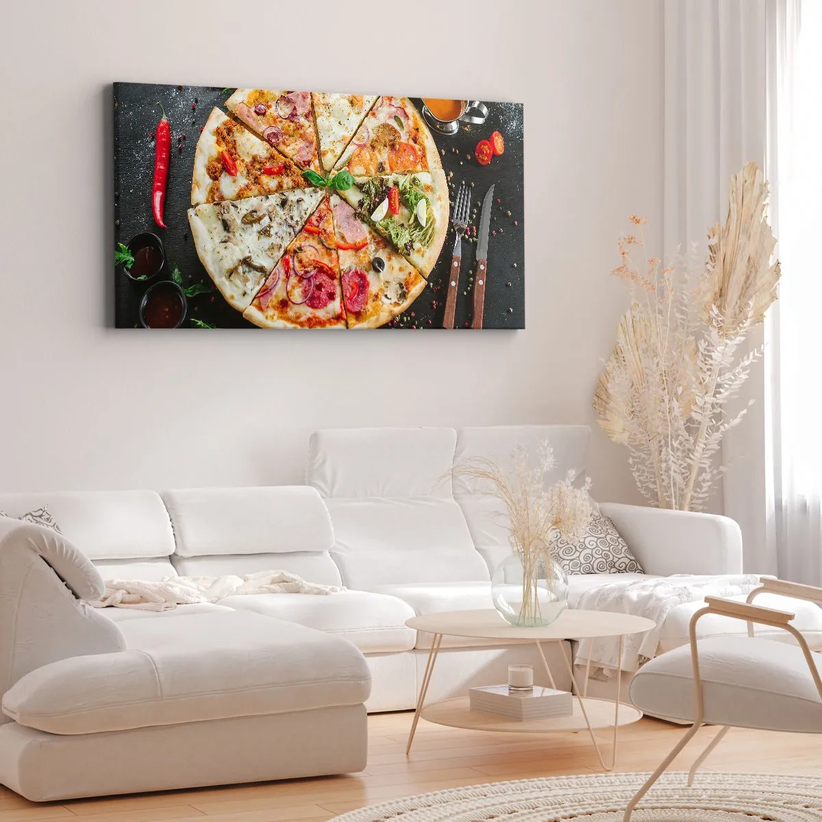 Quadro em tela - Gama de sabores - 120x50 cm