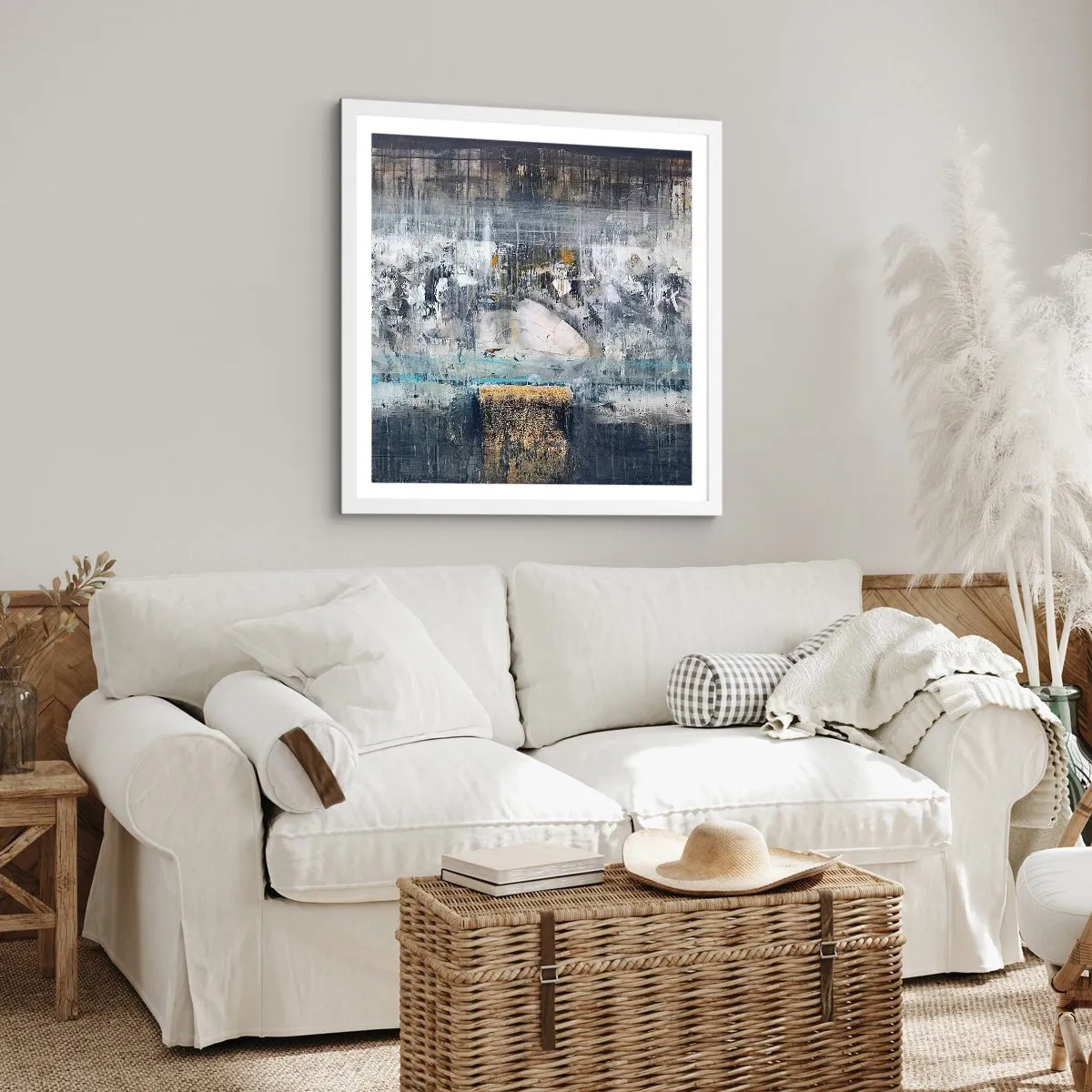 Pôster em moldura branca - Pelo gelo ou pelo torrão de terra - 50x50 cm