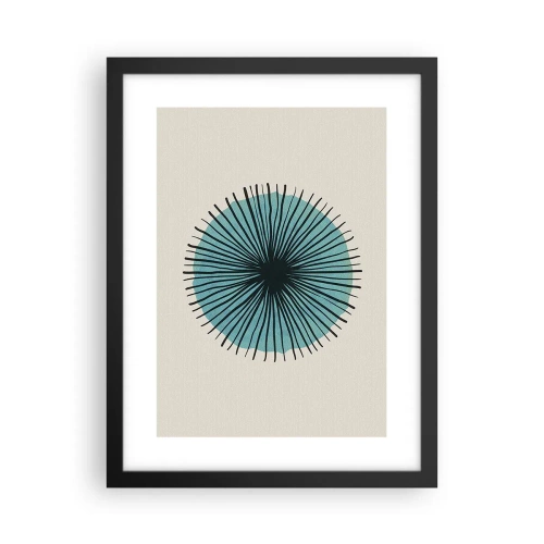 Pôster com moldura preta - Radiante sobre o azul - 30x40 cm