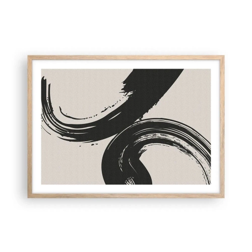 Pôster com moldura de carvalho claro - Varrer e circular - 70x50 cm