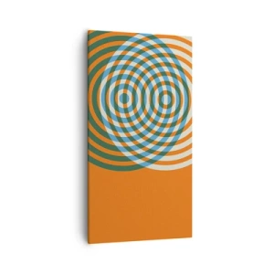 Quadro em tela - Variação circular abstrata - 55x100 cm