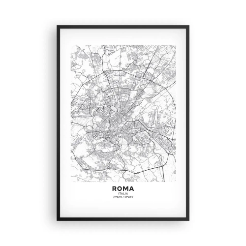 Pôster com moldura preta - Círculo romano - 61x91 cm