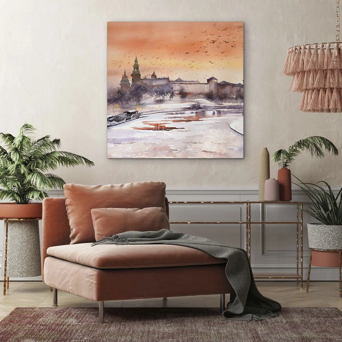 Quadro em tela - Pôr do sol real - 60x60 cm