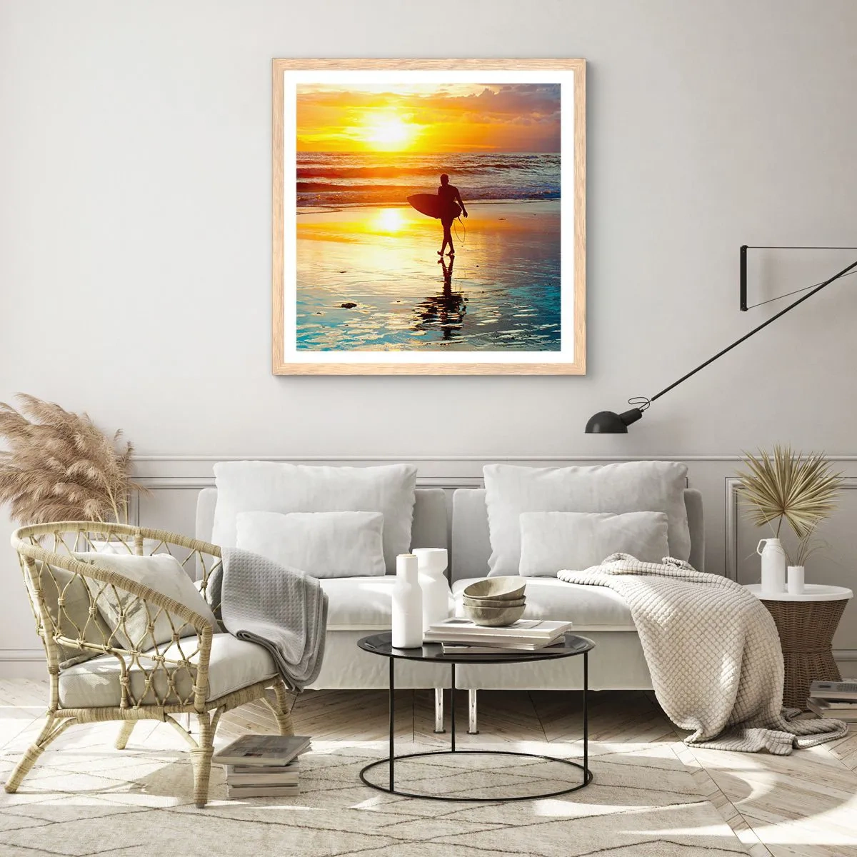 Pôster com moldura de carvalho claro - O Retorno do Guerreiro - 30x30 cm