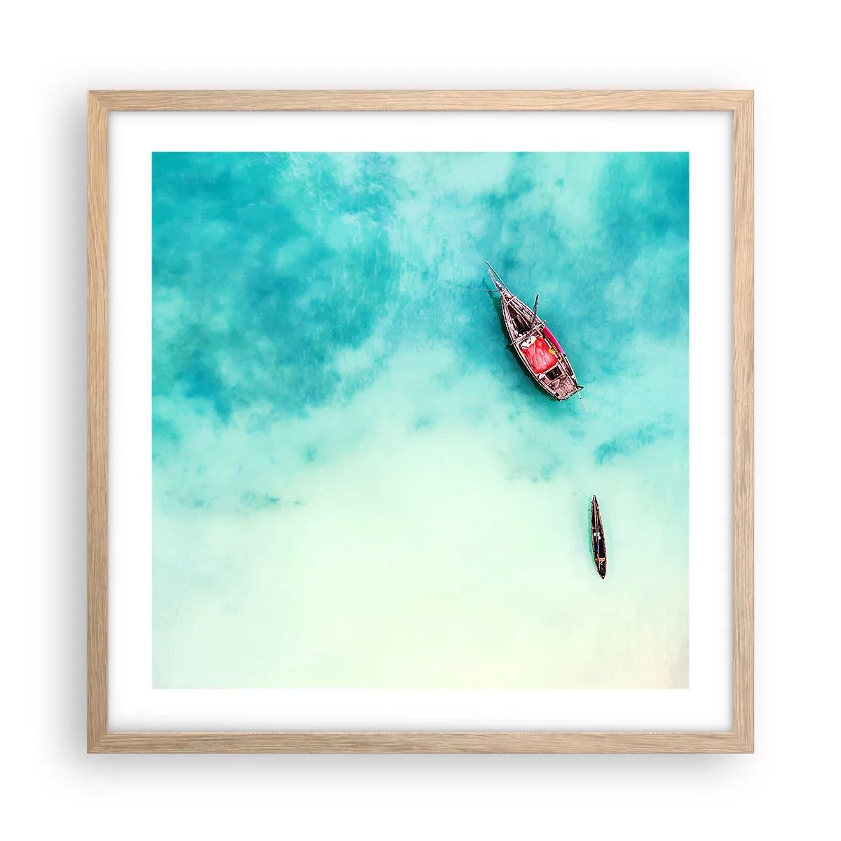 Pôster com moldura de carvalho claro - As praias de Zanzibar - 50x50 cm