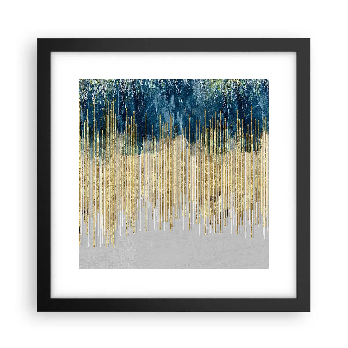 Pôster com moldura preta - Borda dourada - 30x30 cm