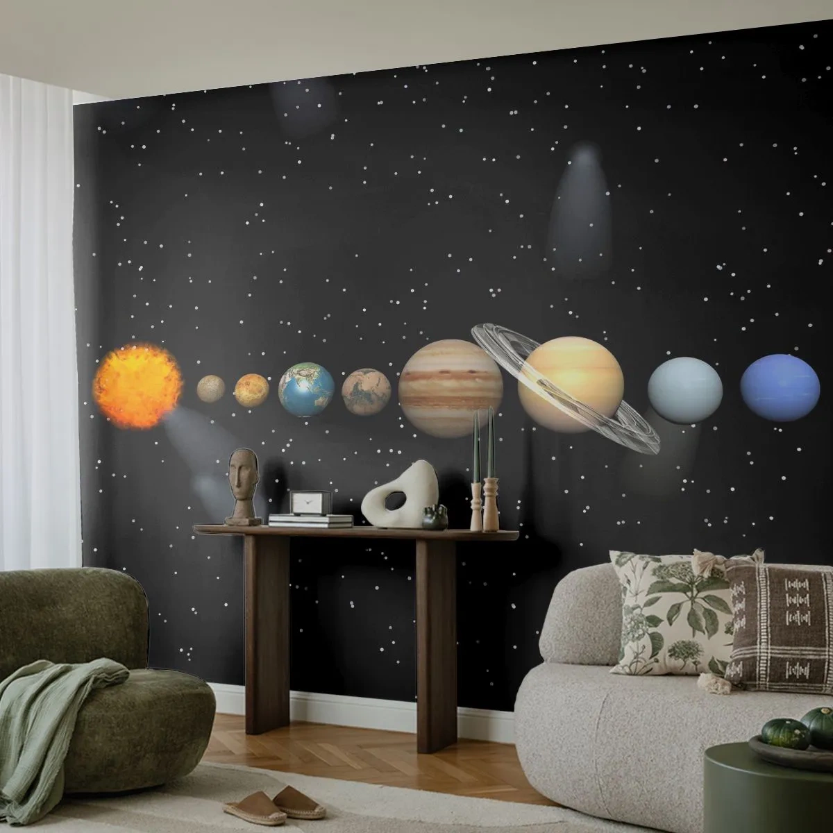 Papel de Parede Premium Sand - E os planetas estão a enlouquecer... - Espaço e Astronomia, Sistema solar, Planetas - 400x280 cm