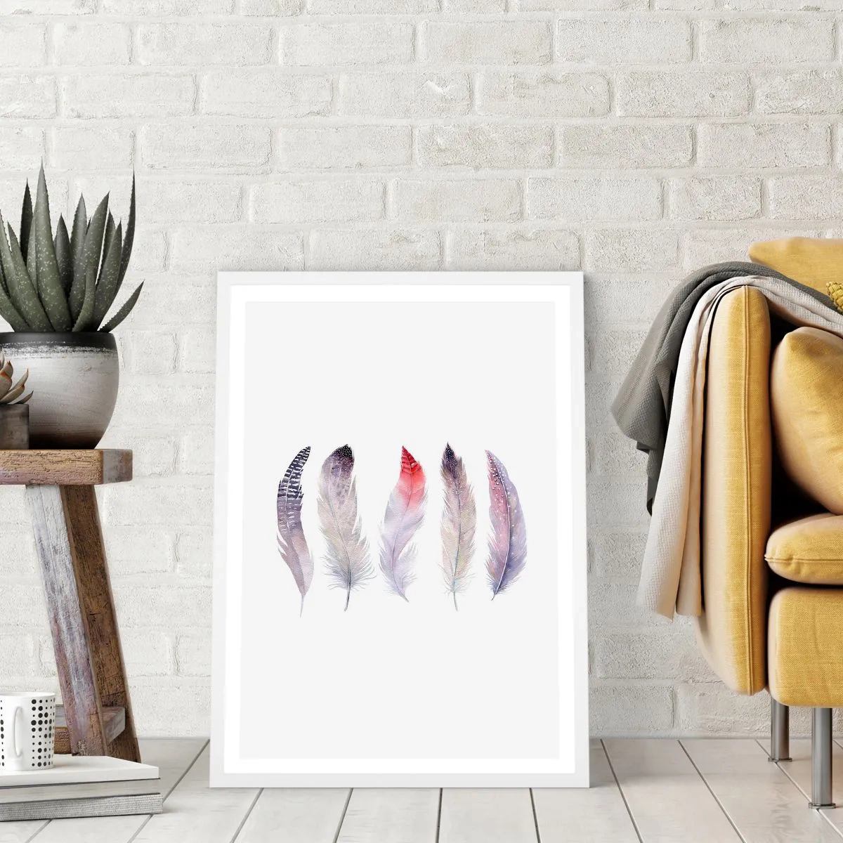 Pôster em moldura branca - Delicadas como uma névoa multicolorida - 70x100 cm