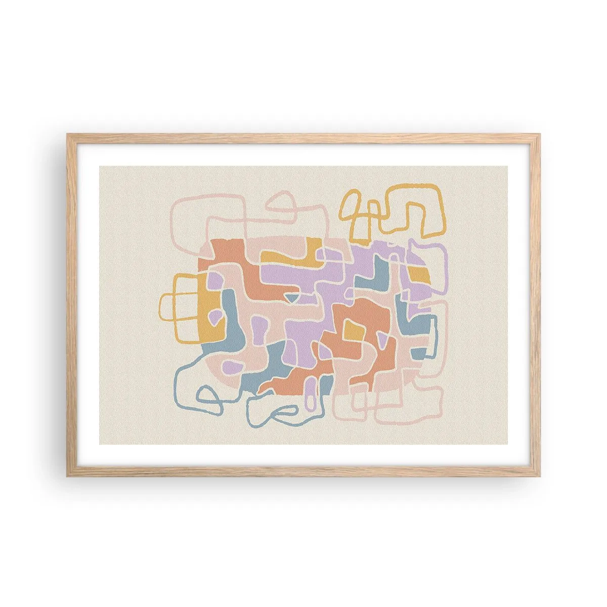 Pôster com moldura de carvalho claro - Labirinto – uma aventura alegre - 70x50 cm