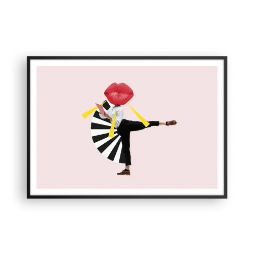 Pôster com moldura preta - Arte pop surreal - 100x70 cm