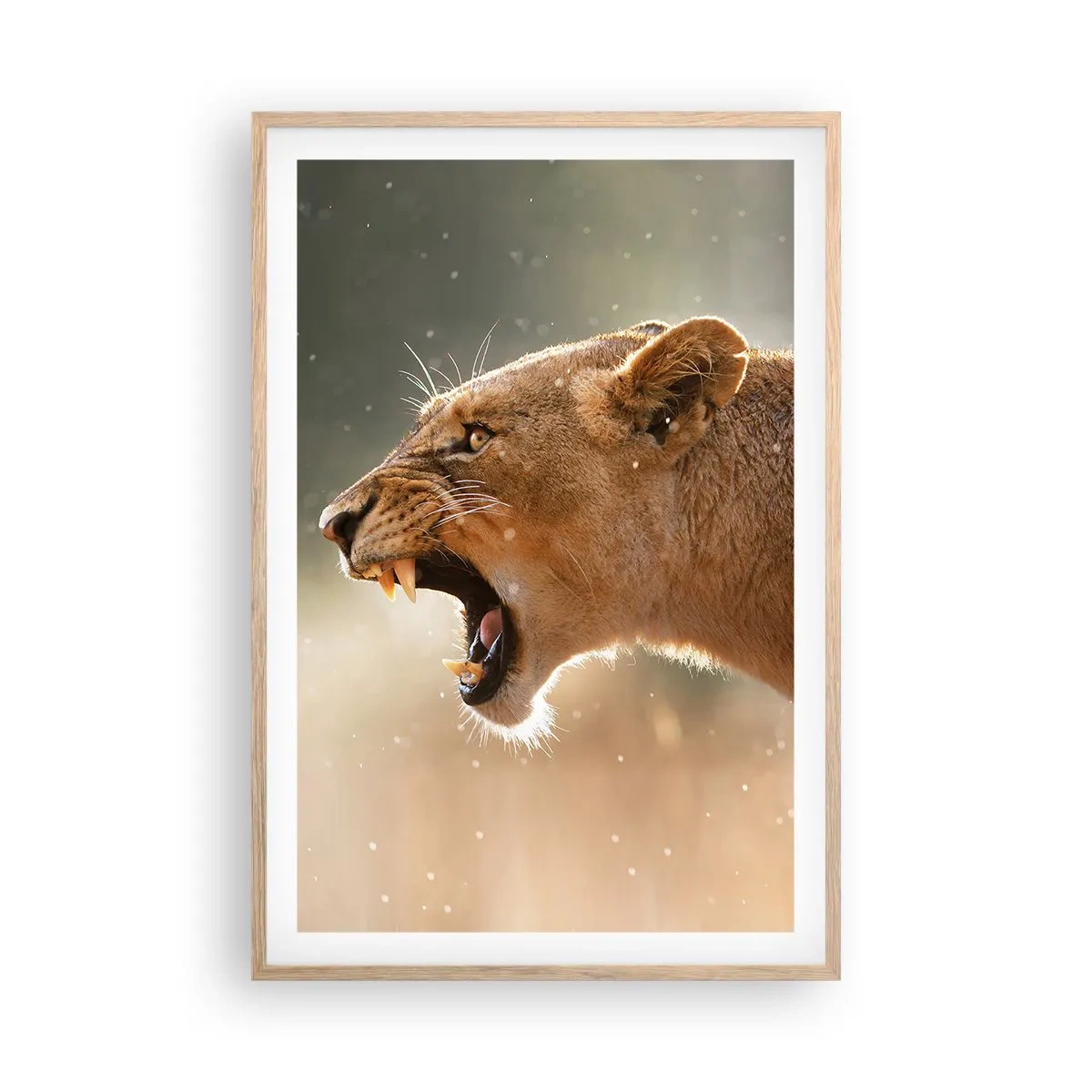 Pôster com moldura de carvalho claro - Tente não ouvir - 61x91 cm