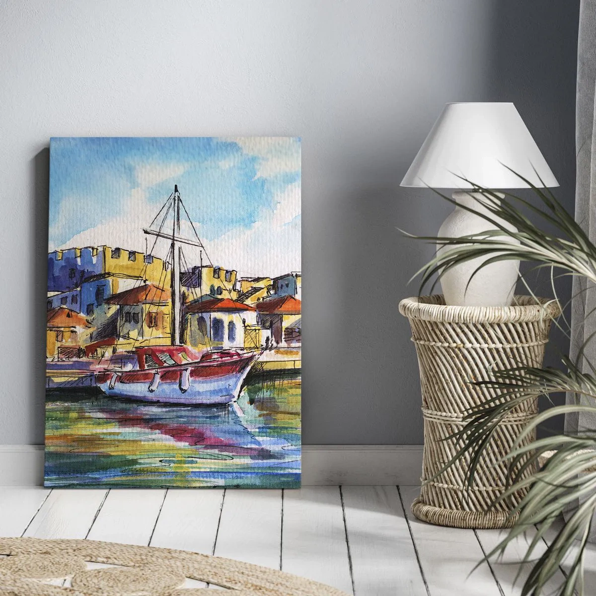 Quadro em tela - Tarde de arco-íris - 50x70 cm