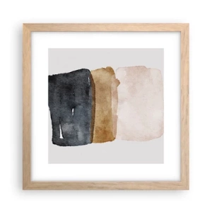 Pôster com moldura de carvalho claro - Composição das cores da terra - 30x30 cm