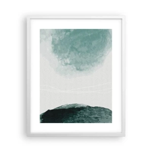Pôster em moldura branca - Encontro com a neblina - 40x50 cm