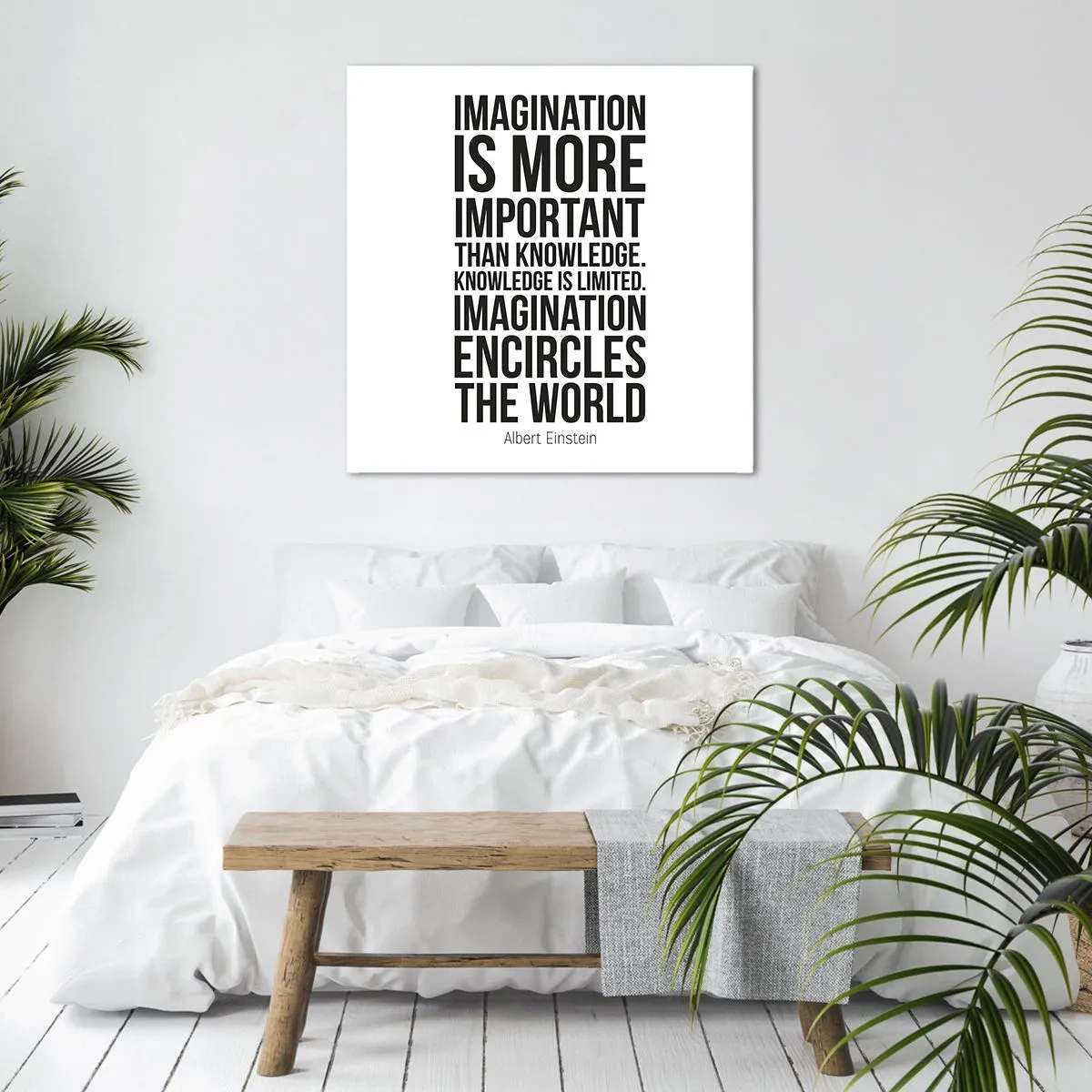 Quadro em tela - Einstein sobre o poder da imaginação - 50x50 cm