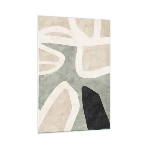 Quadro em vidro - Composição com motivo preto - 70x100 cm