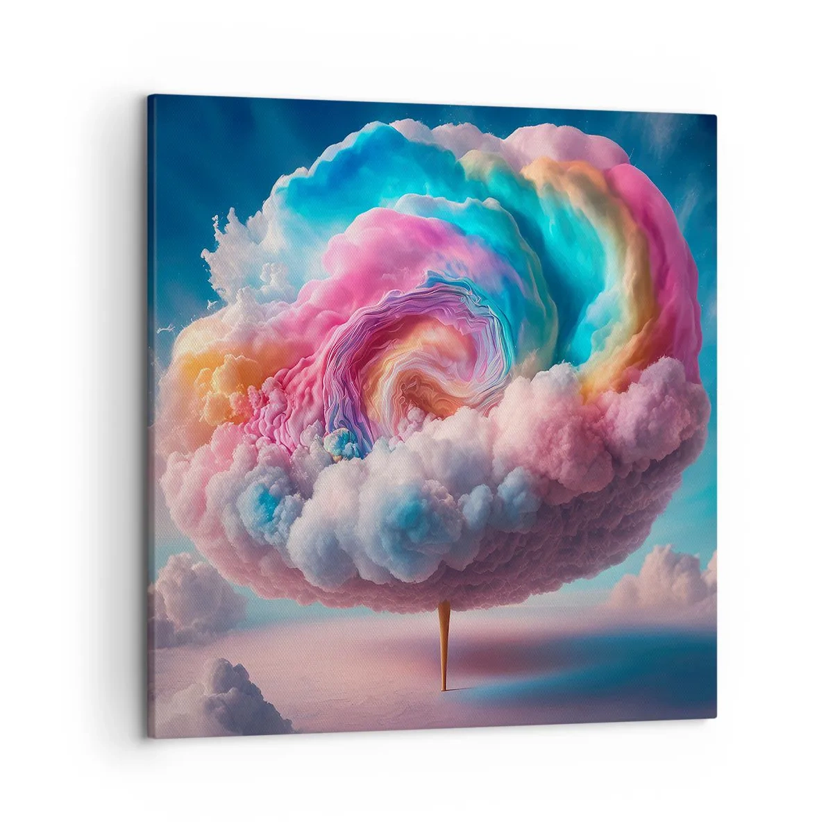 Quadro em tela - O sonho de um parque de diversões - 50x50 cm