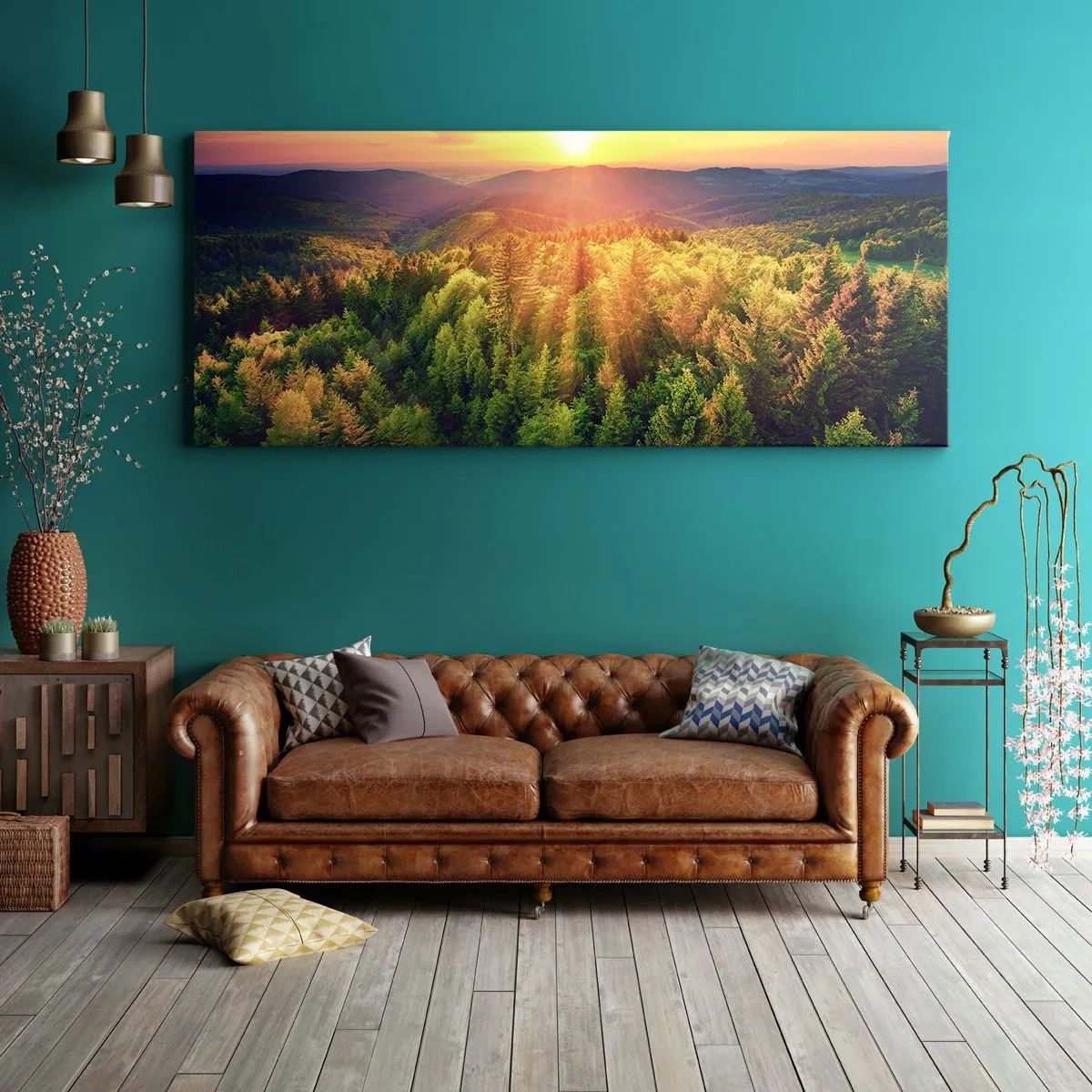 Quadro em tela - Picos e cumes - 100x40 cm