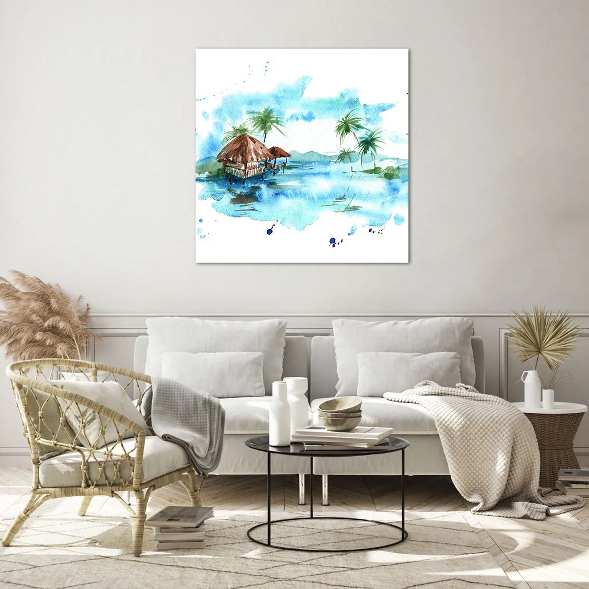 Quadro em vidro - Algures no Pacífico - 70x70 cm