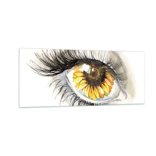Quadro em vidro - Um olhar tão quente como o verão - 100x40 cm