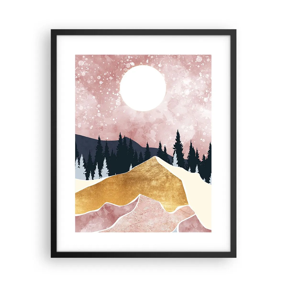 Pôster com moldura preta - Ronda Noturna - 40x50 cm