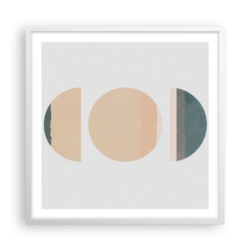 Pôster em moldura branca - Círculo entre círculos - 60x60 cm