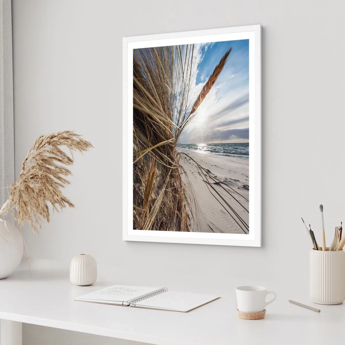 Pôster em moldura branca - Reunião dos rlementos da natureza - 50x70 cm