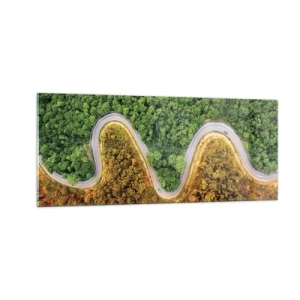 Quadro em vidro - Fronteiras e descobertas - 100x40 cm