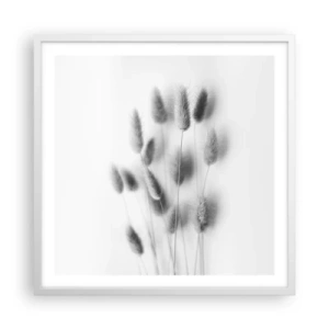 Pôster em moldura branca - Grama fofa - 60x60 cm