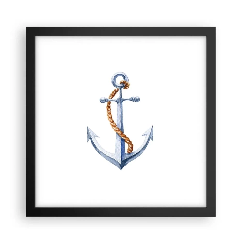 Pôster com moldura preta - Ahoy aventura! - 30x30 cm
