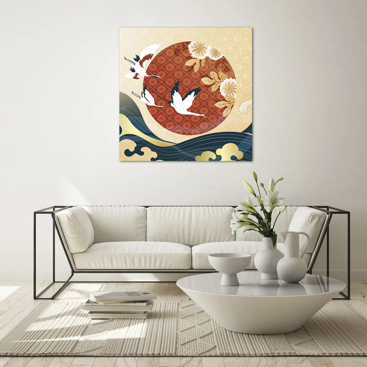 Quadro em vidro - Conto de fadas japonês - 70x70 cm