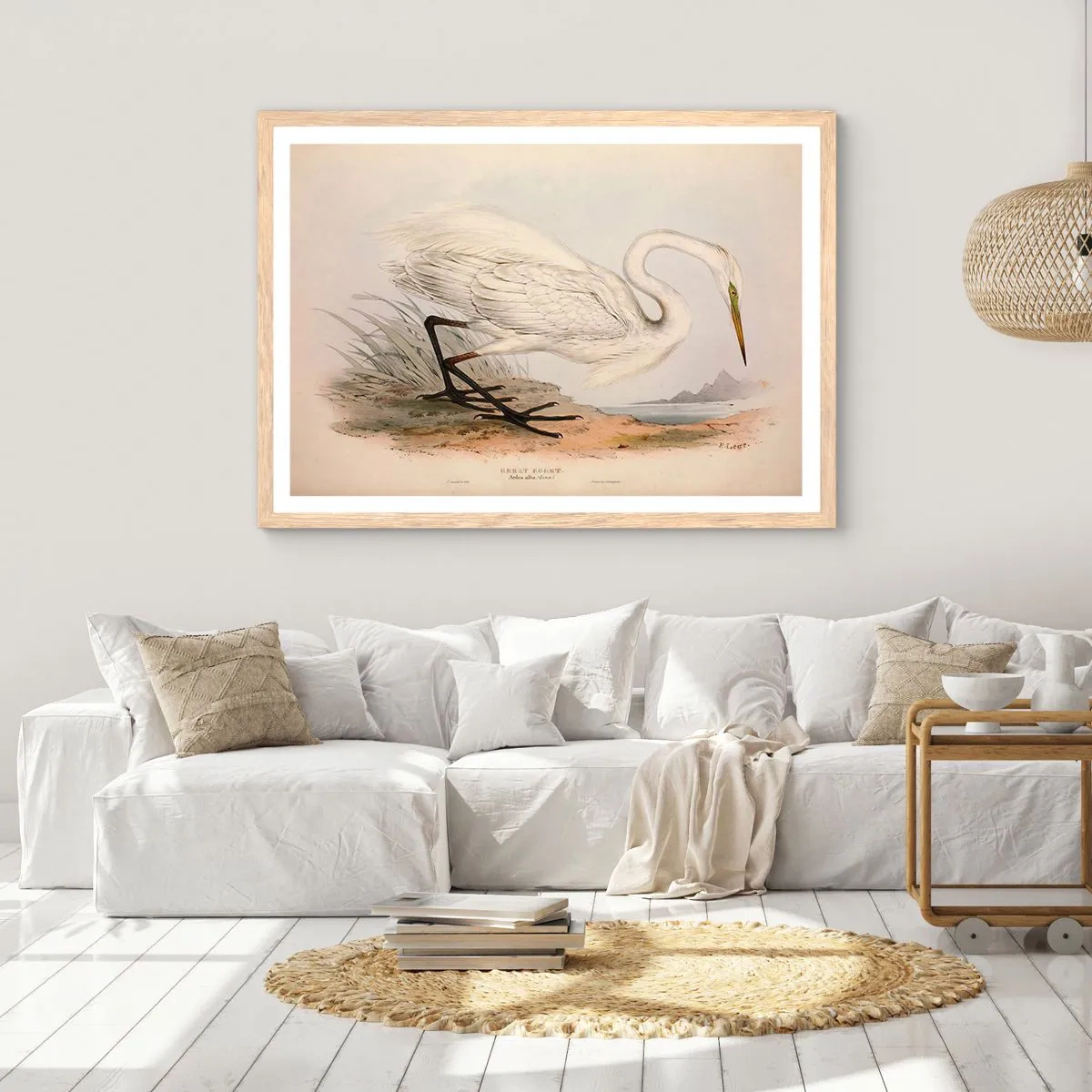 Pôster com moldura de carvalho claro - A senhora nos juncos - 100x70 cm