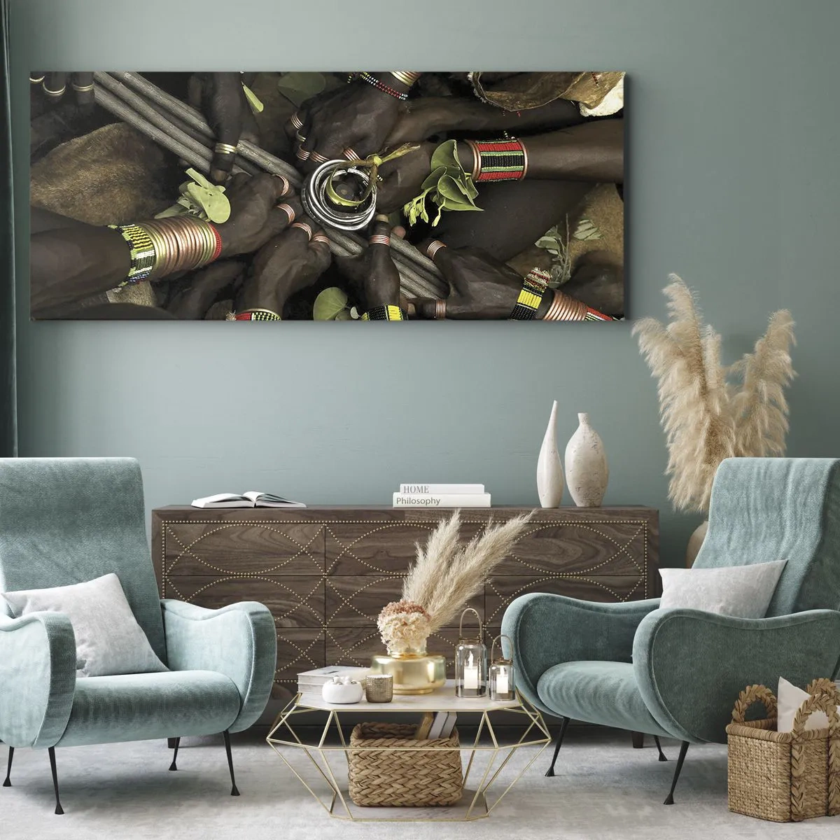 Quadro em tela - Estamos juntos - 100x40 cm