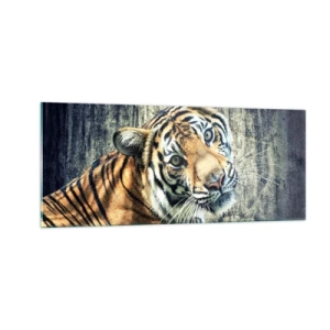 Quadro em vidro - Retrato em feixes de luz - 100x40 cm