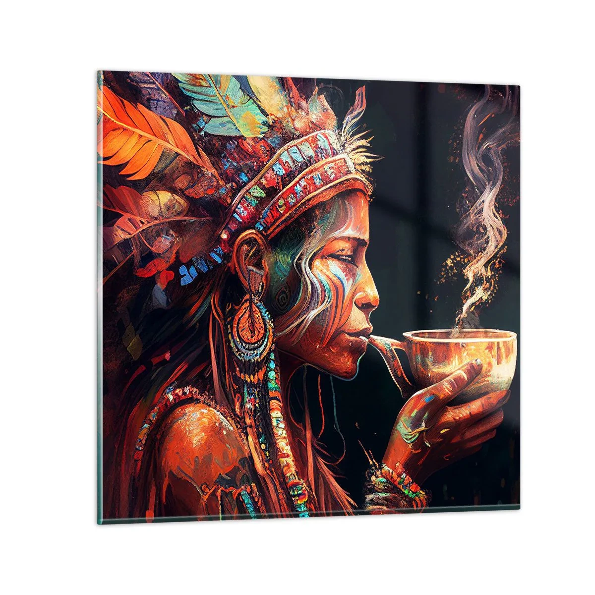 Quadro em vidro - Ritual mágico - 40x40 cm