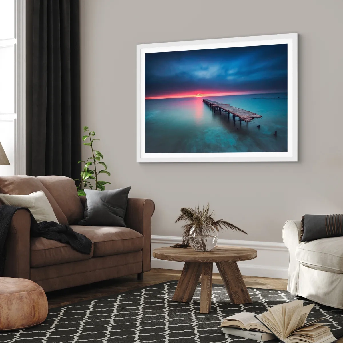 Pôster em moldura branca - Entre o céu e a terra - 100x70 cm