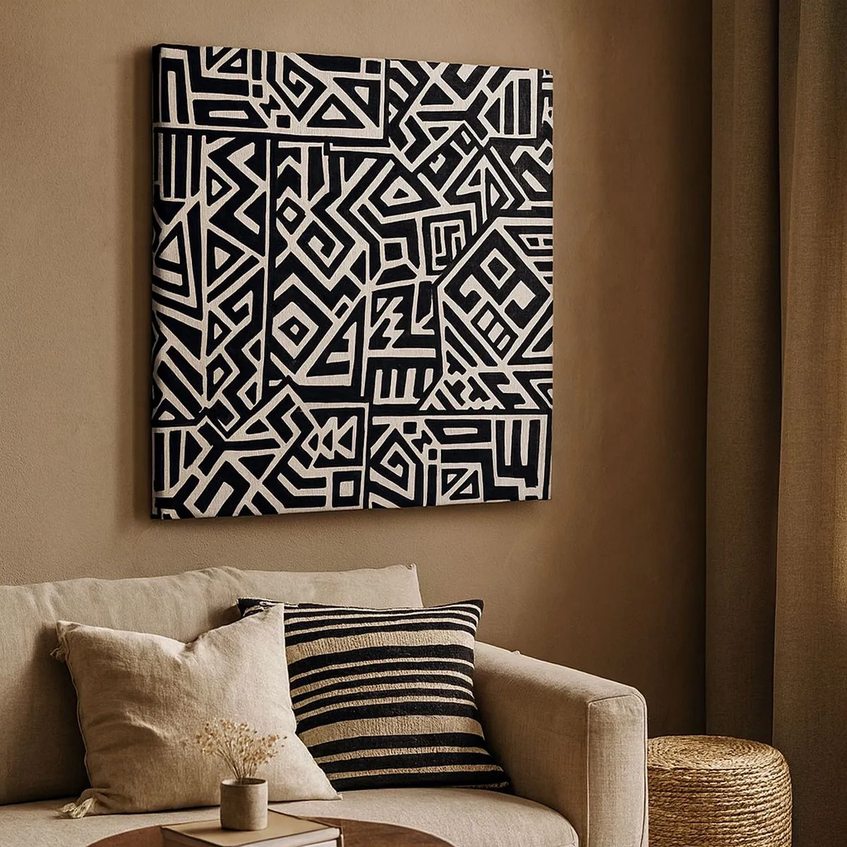 Quadro em tela - Composição pré-colombiana - 30x30 cm