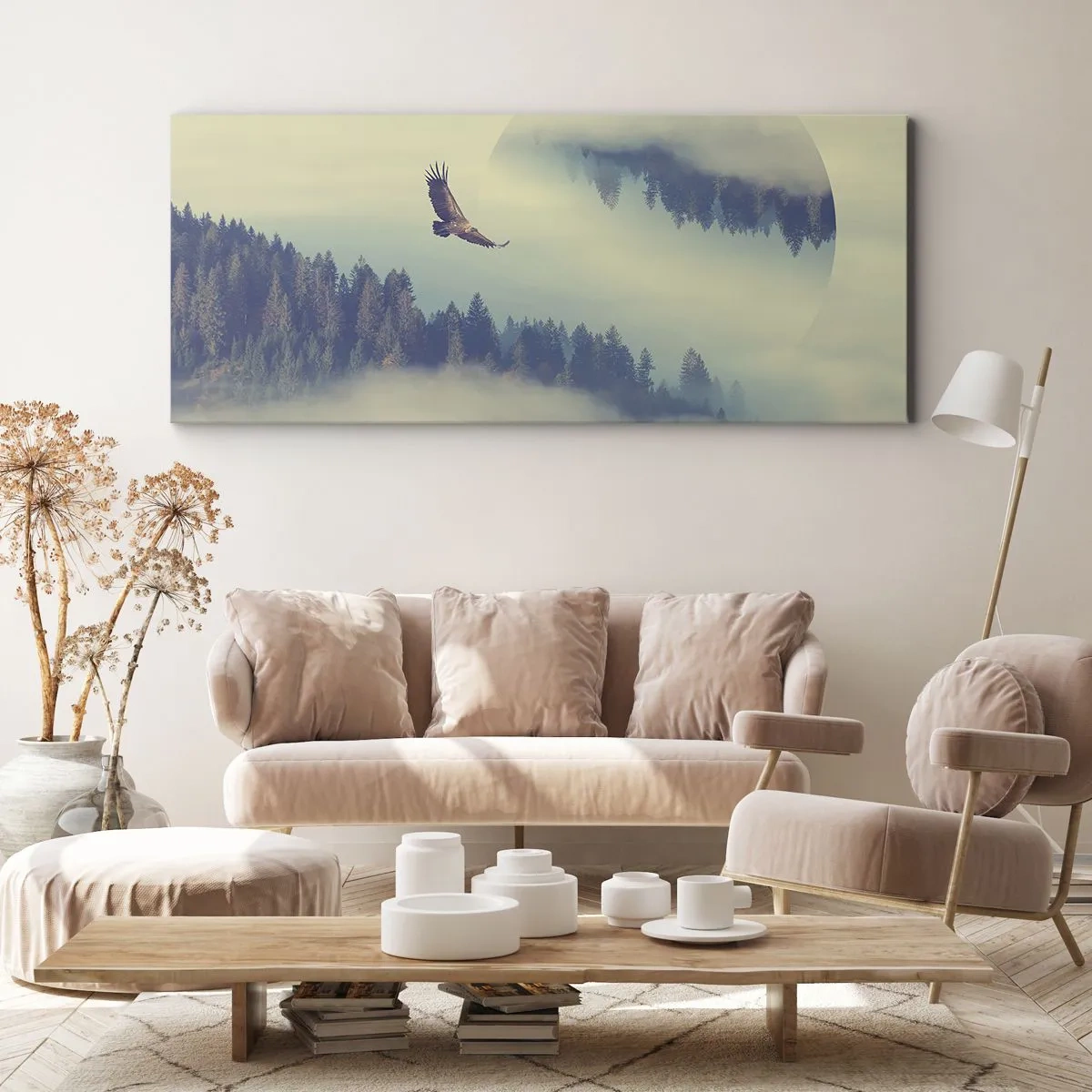 Quadro em tela - Eu vi a sombra de uma águia - 100x40 cm