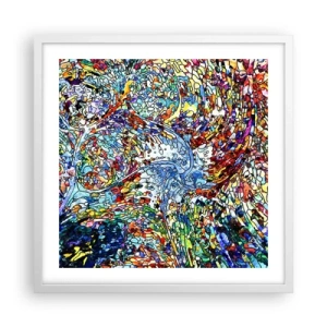 Pôster em moldura branca - Vitrais gotejantes - 50x50 cm