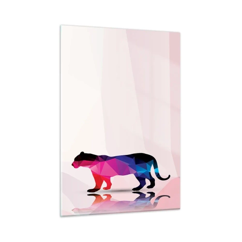 Quadro em vidro - A pantera em diamante - 50x70 cm