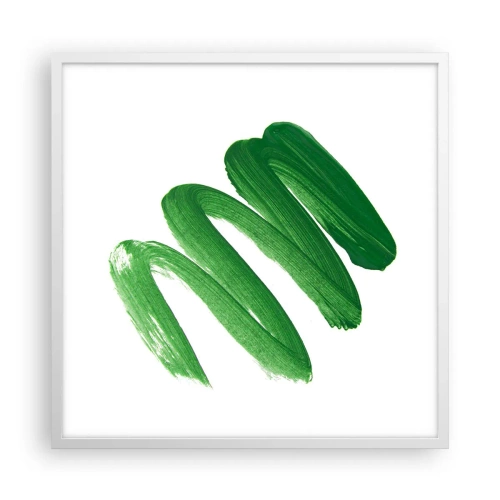 Pôster em moldura branca - Piada verde - 60x60 cm