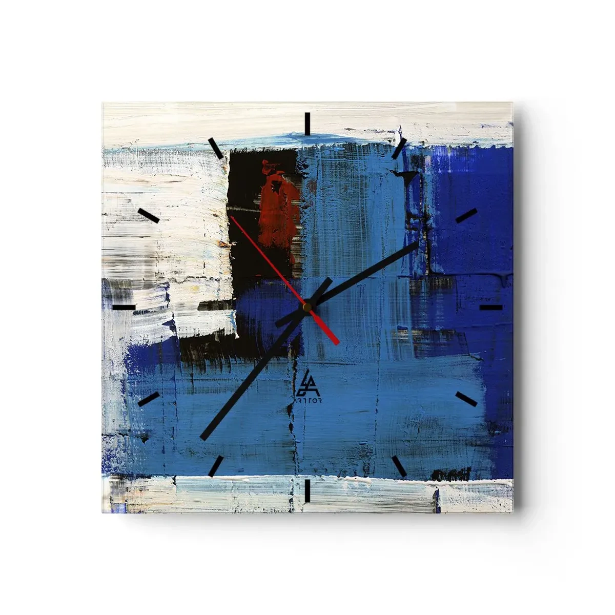 Relógio de parede - Relógio em vidro - O segredo do azul - 30x30 cm