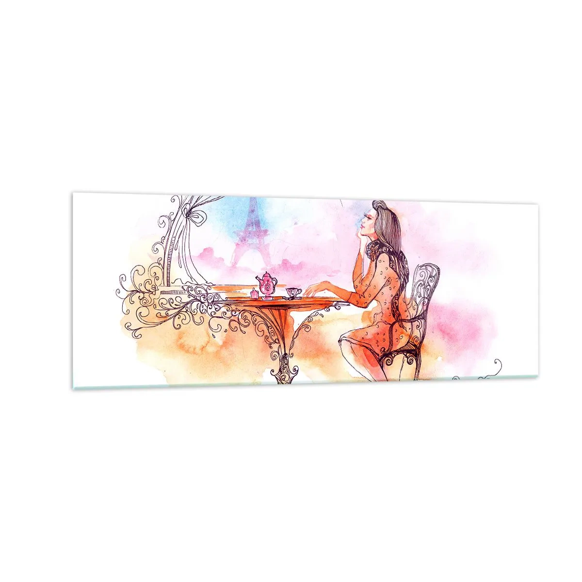 Quadro em vidro - Elegância parisiense - 140x50 cm