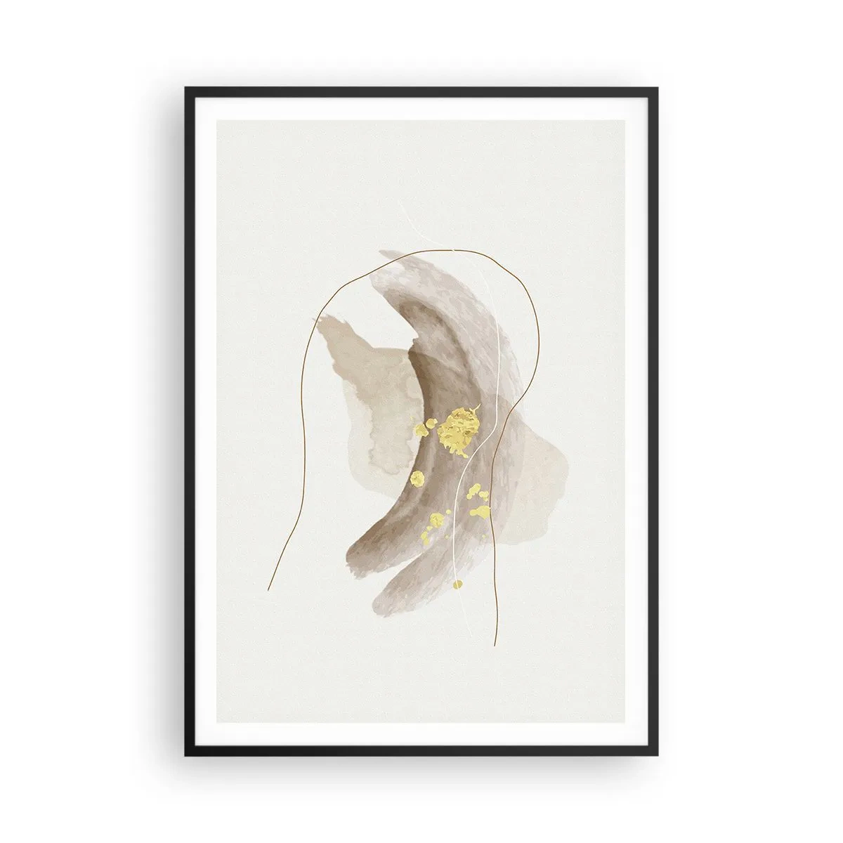 Pôster com moldura preta - Encontrado no espaço - 70x100 cm