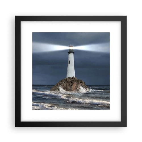 Pôster com moldura preta - Aqui... aqui... aqui! - 30x30 cm