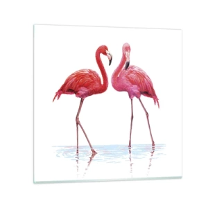 Quadro em vidro - Rosa randez-vous - 40x40 cm