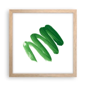 Pôster com moldura de carvalho claro - Piada verde - 30x30 cm