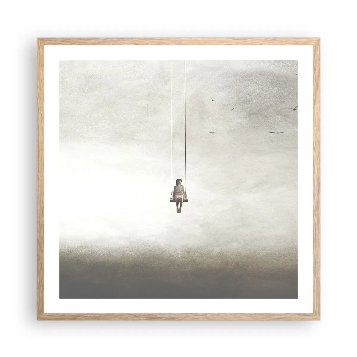 Pôster com moldura de carvalho claro - A criança em nós - 60x60 cm