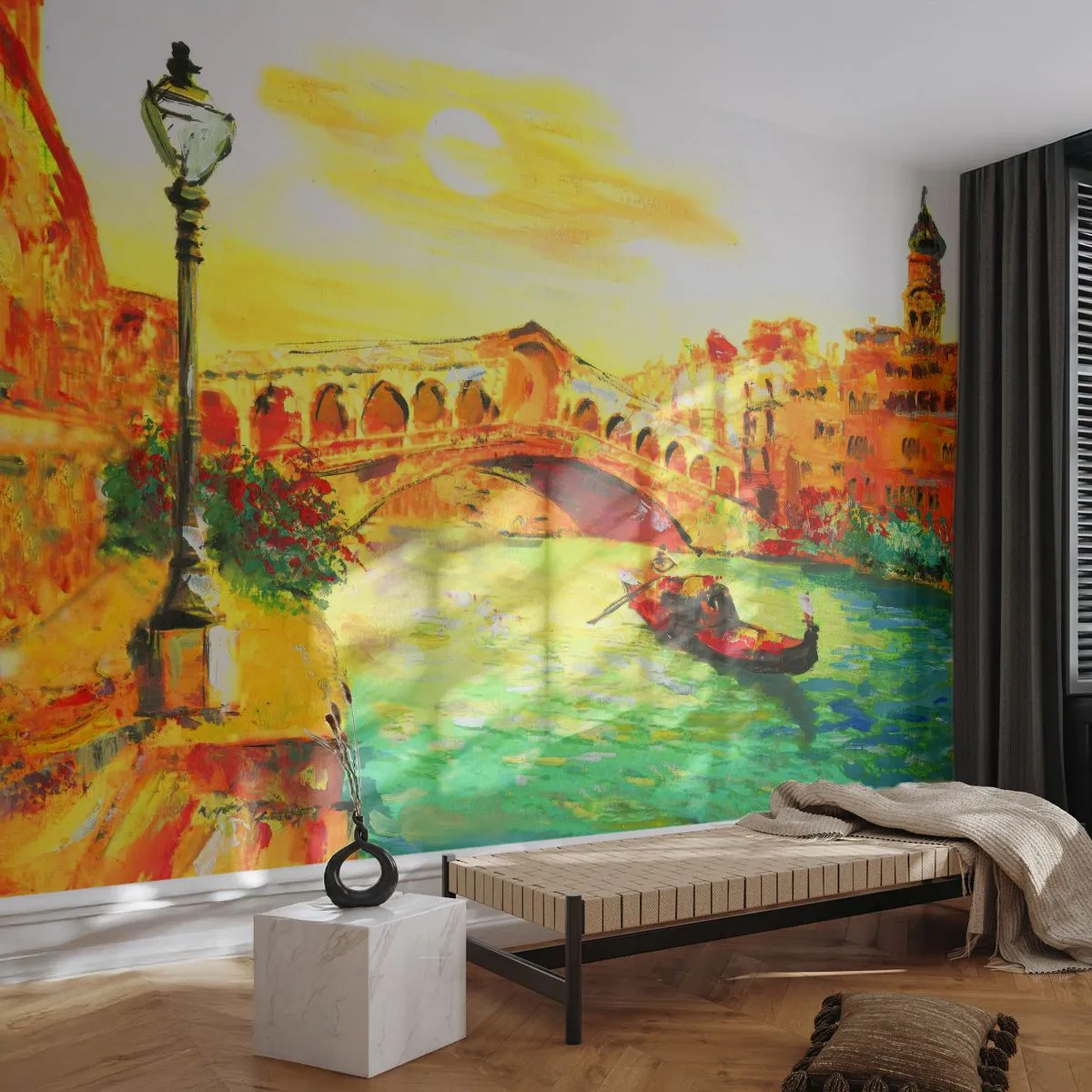 Papel de Parede Autocolante Deluxe Sticker - Romaria dos amantes - Veneza, Cidade, Arquitetura - 300x210 cm