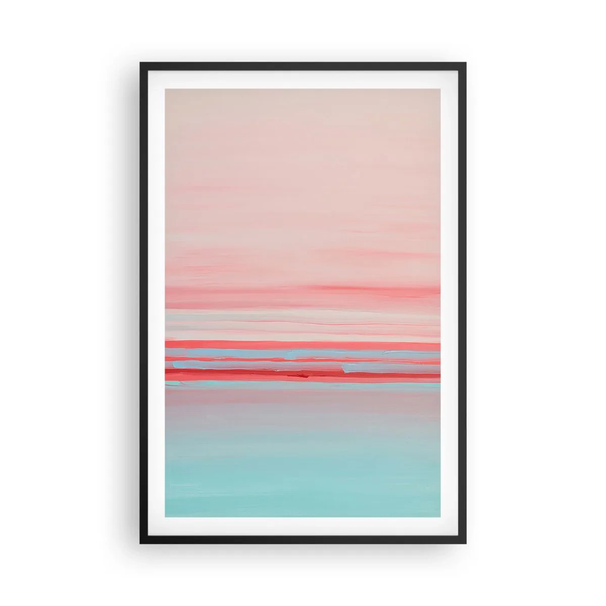Pôster com moldura preta - Abstração ao amanhecer - 61x91 cm